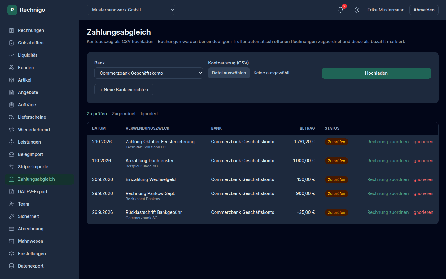 Zahlungsabgleich