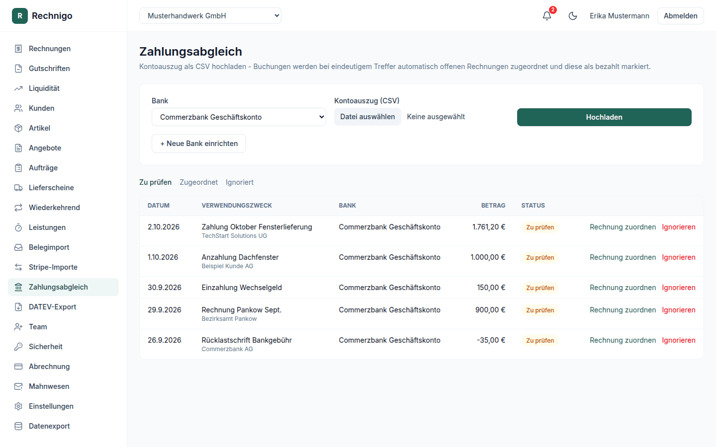 Zahlungsabgleich